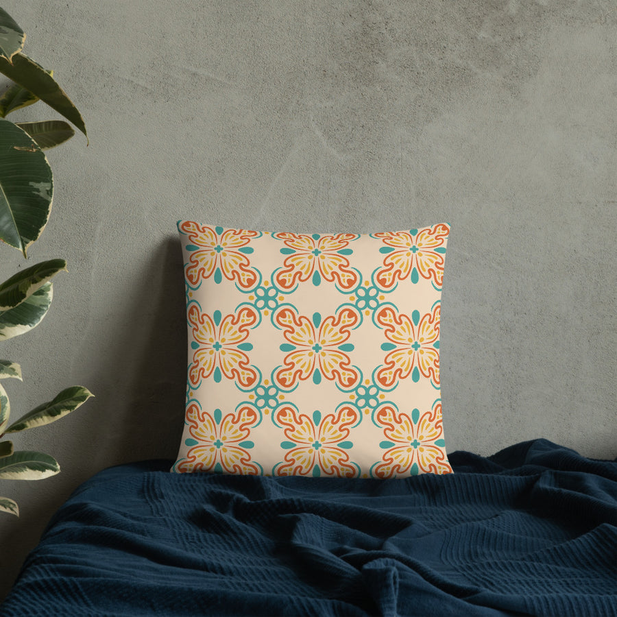 Citrus Tile Throw Pillow mockup 1