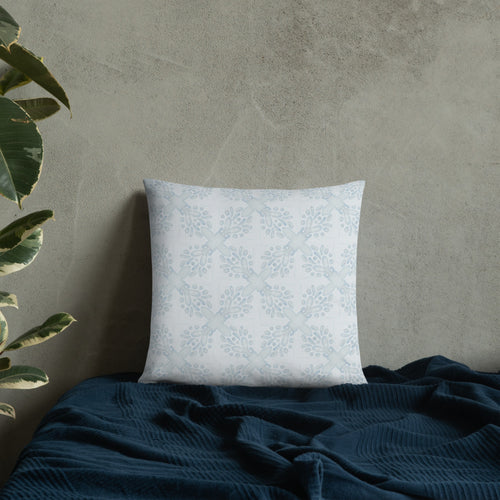 Misty Damsel Only Us Throw Pillow mockup 1 pattern preview