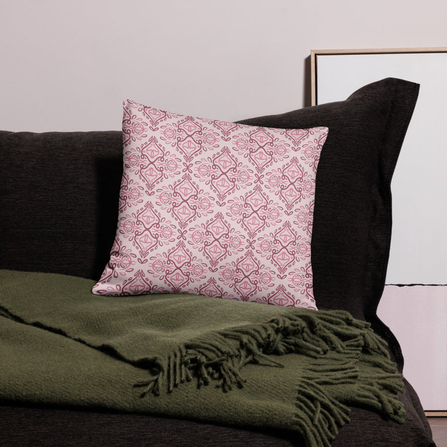 Rose Damask Pillow Case mockup 1