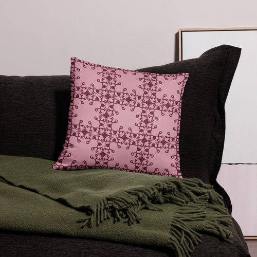 Crimson Scrollwork Pillow Case mockup 1 pattern preview