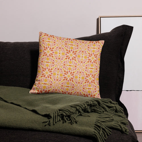 Warm Folk Medallion Pillow Case mockup 1 pattern preview