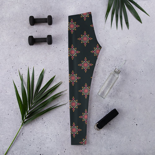 Dot Medallion AOP Leggings mockup 1 pattern preview