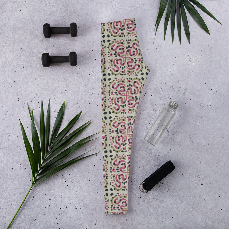 Serpentine Tile AOP Leggings mockup 1