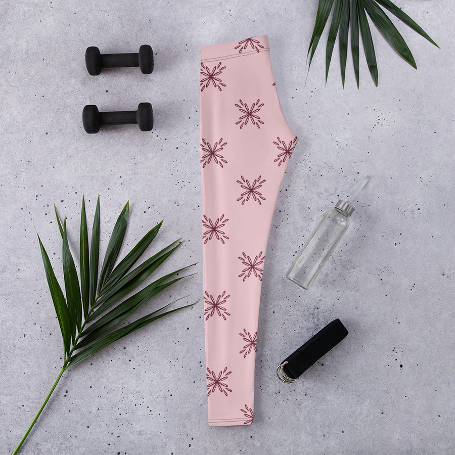 Blossom Tile AOP Leggings mockup 1