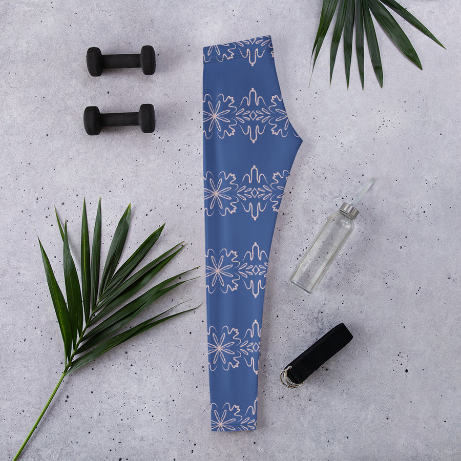 Leaf Damask AOP Leggings mockup 1