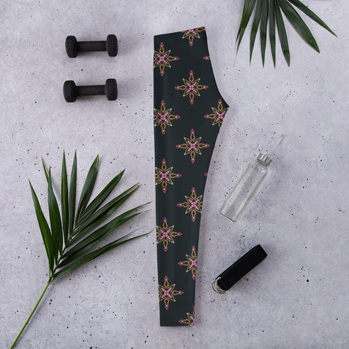 Disco Star AOP Leggings mockup 1 pattern preview
