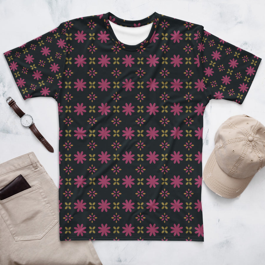 Disco Petal Scatter AOP Men's T-Shirt mockup 1