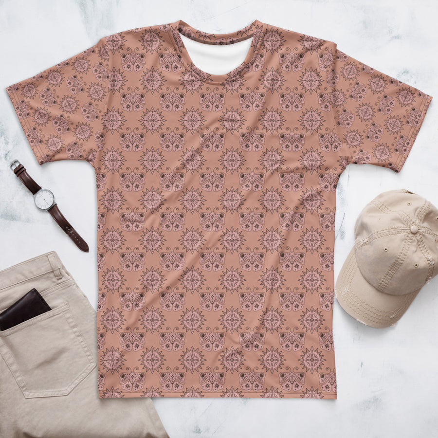 Mocha Butterfly Eye AOP Men's T-Shirt mockup 1