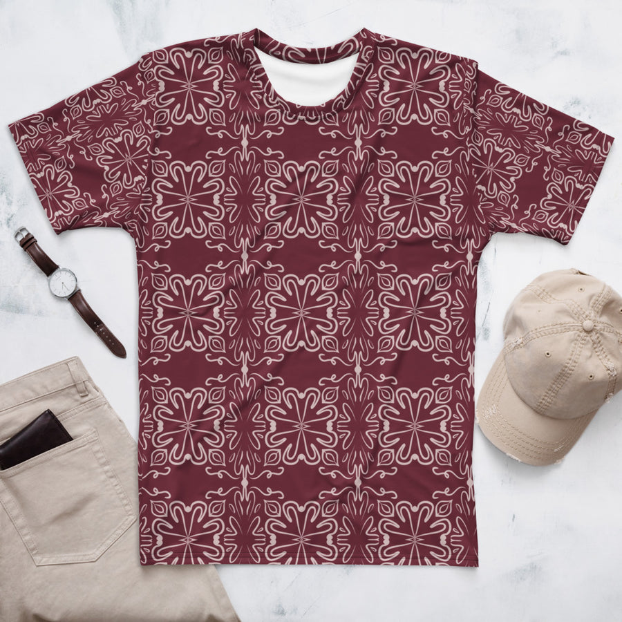 Crimson Garden AOP Men's T-Shirt mockup 1
