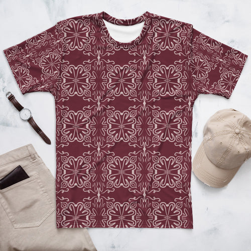 Crimson Garden AOP Men's T-Shirt mockup 1 pattern preview