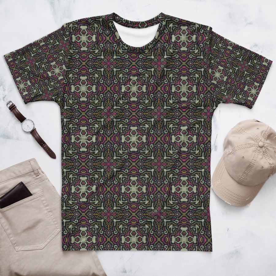 Psychedelic Damask AOP Men's T-Shirt mockup 1