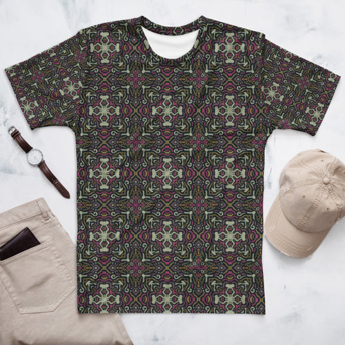 Psychedelic Damask AOP Men's T-Shirt mockup 1 pattern preview