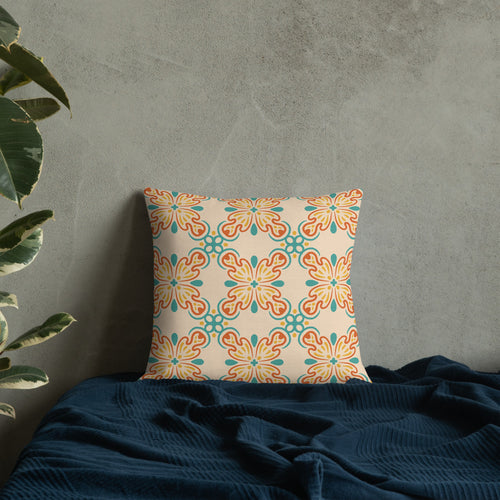 Citrus Tile Premium Pillow mockup 1 pattern preview