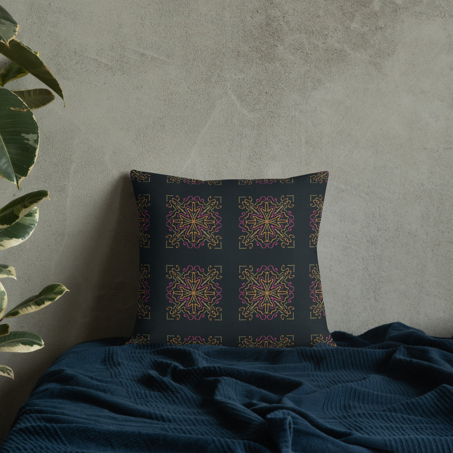 Disco Scrollwork Premium Pillow mockup 1