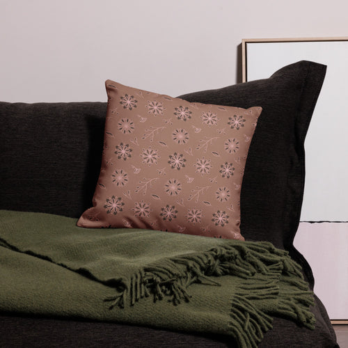 Mocha Botanical Premium Pillow Case mockup 1 pattern preview