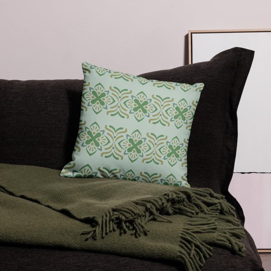 Olive Butterfly Premium Pillow Case mockup 1