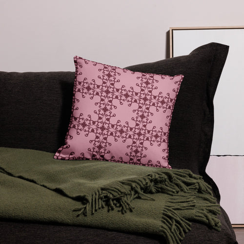 Crimson Scrollwork Premium Pillow Case mockup 1 pattern preview