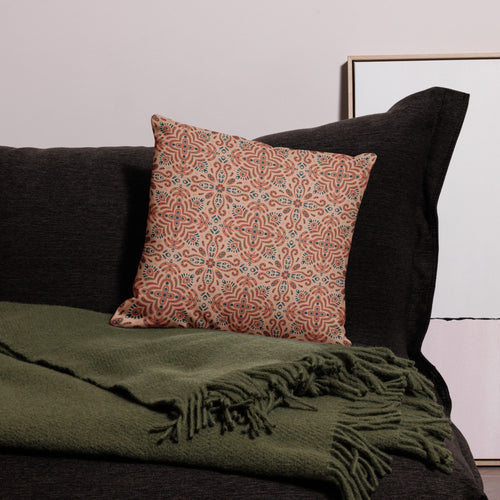 Terracotta Navy Tile Premium Pillow Case mockup 1 pattern preview