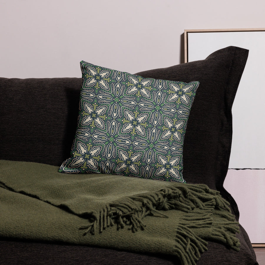 Midnight Folk Tile Premium Pillow Case mockup 1