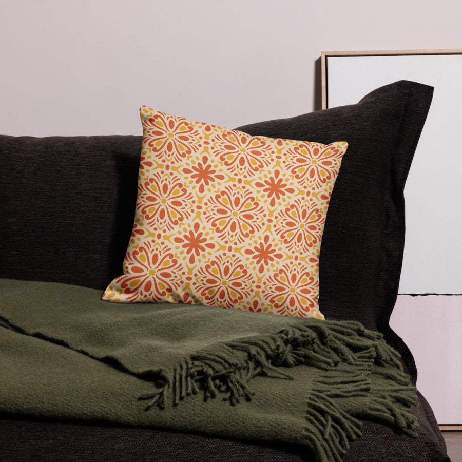 Tangerine Folk Premium Pillow Case mockup 1