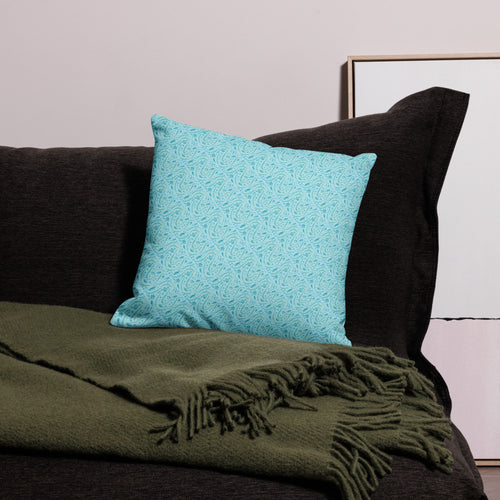 Aqua Vine Scatter Premium Pillow Case mockup 1 pattern preview