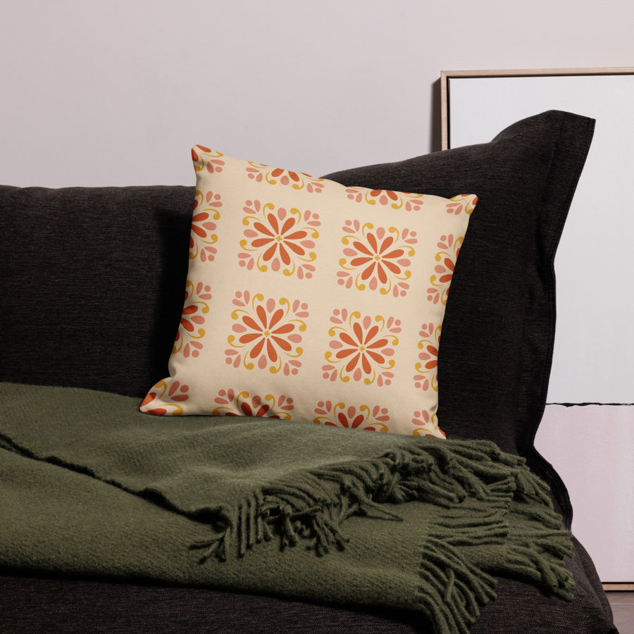 Folk Daisy Premium Pillow Case mockup 1