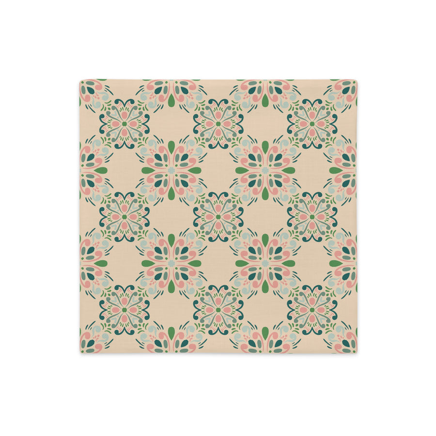Rose Garden Tile Premium Pillow Case mockup 1