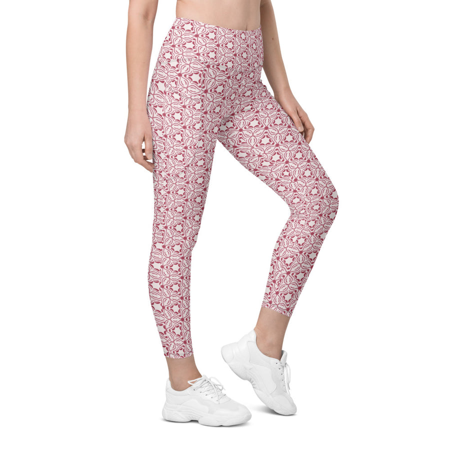 Alison Good Weeds AOP Recycled Leggings with Pockets mockup 1