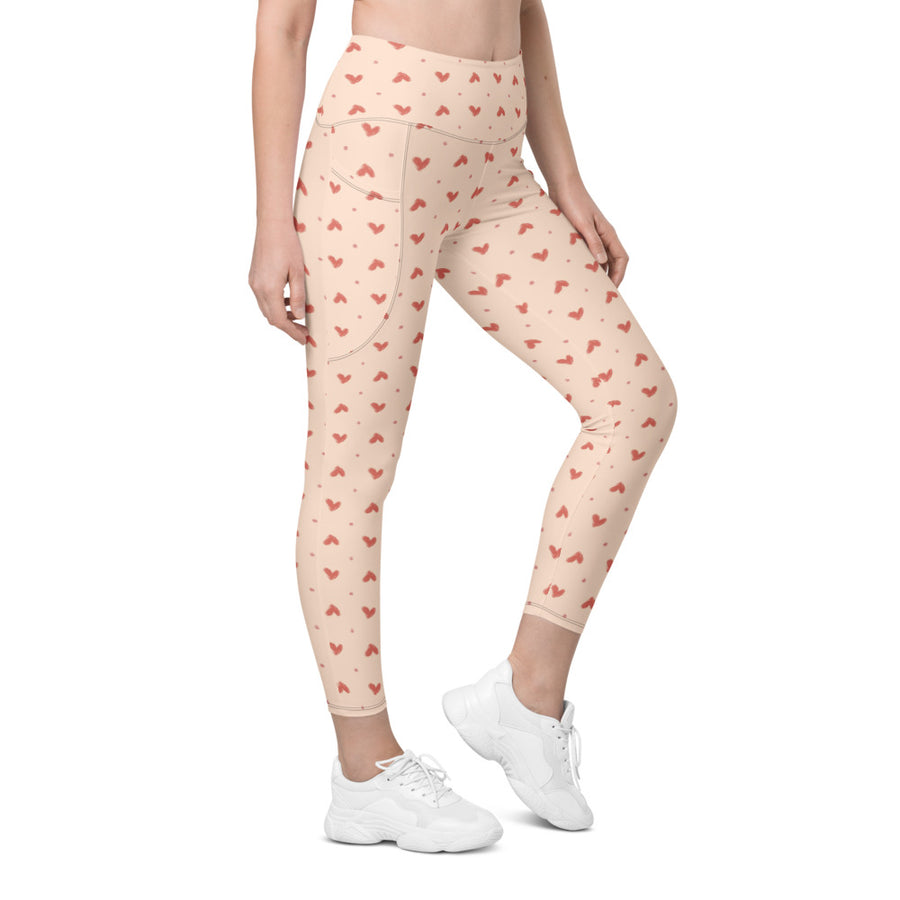 Delicate Romance 1 AOP Recycled Leggings with Pockets mockup 1