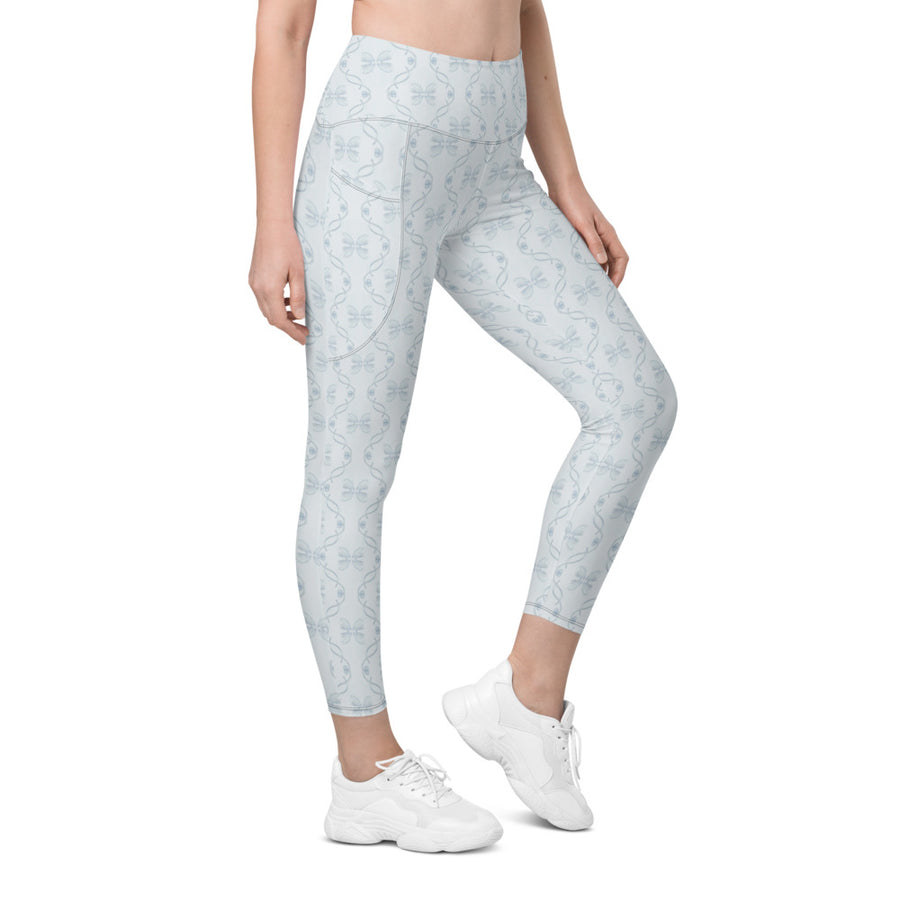 Misty Damsel Reading Room AOP Recycled Leggings with Pockets mockup 1