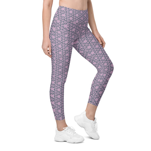 Coachella We Are One Lavender AOP Recycled Leggings with Pockets mockup 1 pattern preview