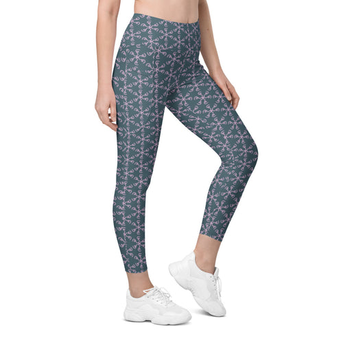 Coachella Spin Out Slate Lavender AOP Recycled Leggings with Pockets mockup 1 pattern preview