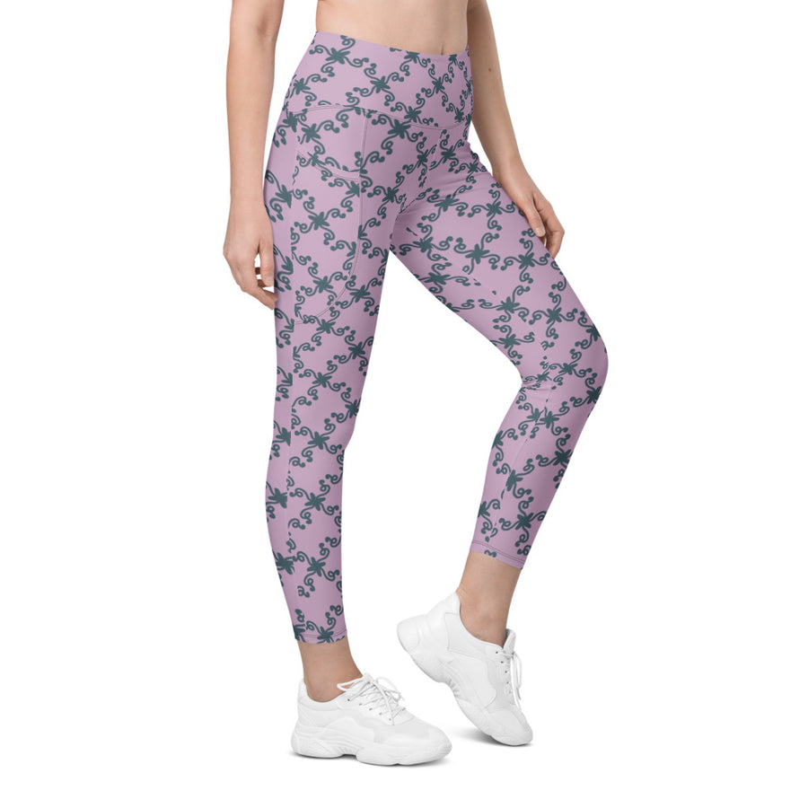 Coachella Wild Ones Lavender AOP Recycled Leggings with Pockets mockup 1
