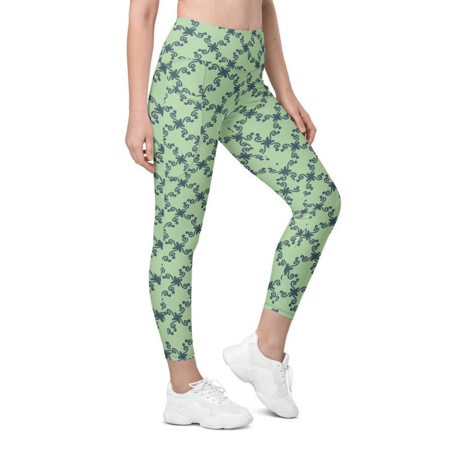 Coachella Wild Ones Mint AOP Recycled Leggings with Pockets mockup 1