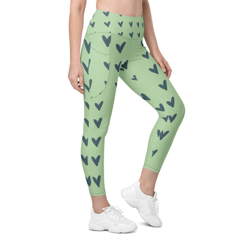 Coachella Puppy Love Lavender AOP Recycled Leggings with Pockets mockup 1 pattern preview