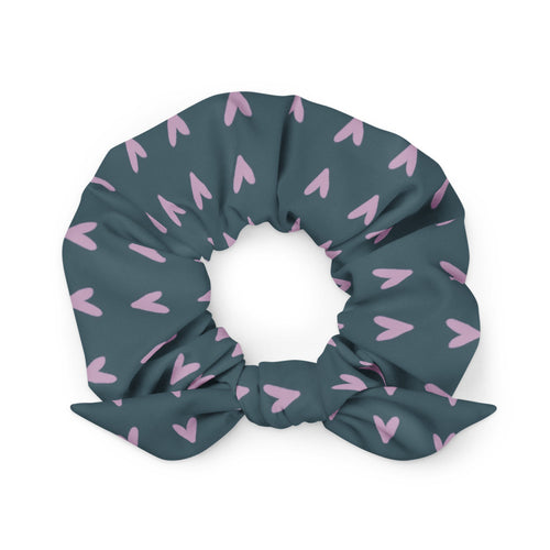 Coachella Puppy Love Slate Lavender AOP Recycled Scrunchie mockup 1 pattern preview