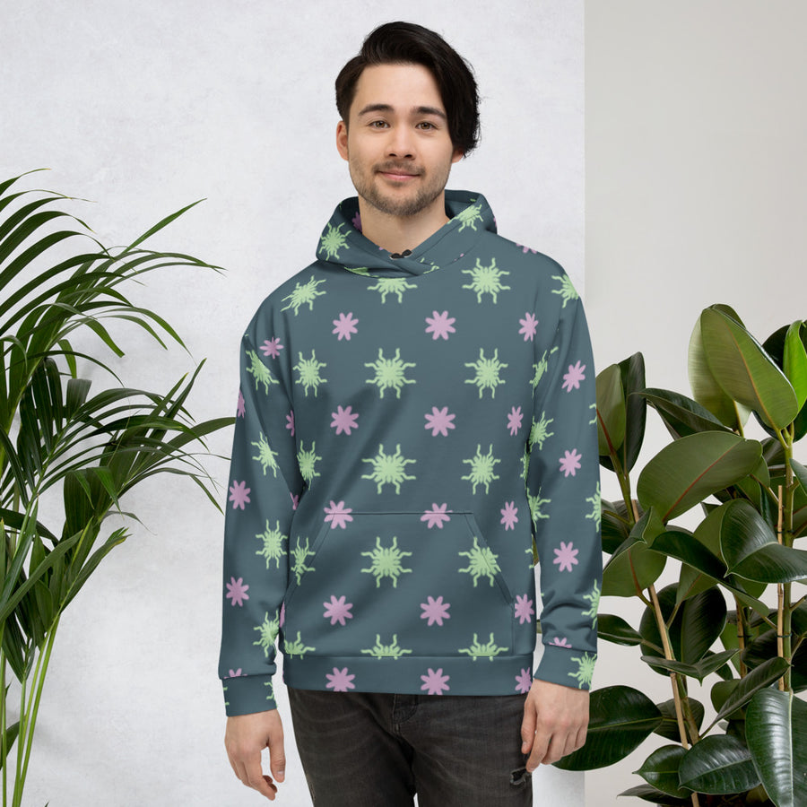 Coachella Sun And Flowers AOP Hoodie mockup 1