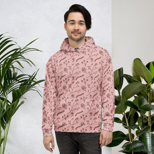 Mocha Sprig AOP Hoodie mockup 1 pattern preview