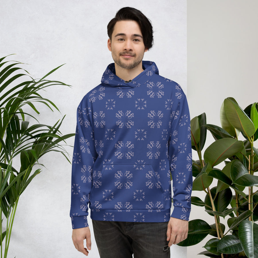 Calligraphy Cross AOP Hoodie mockup 1