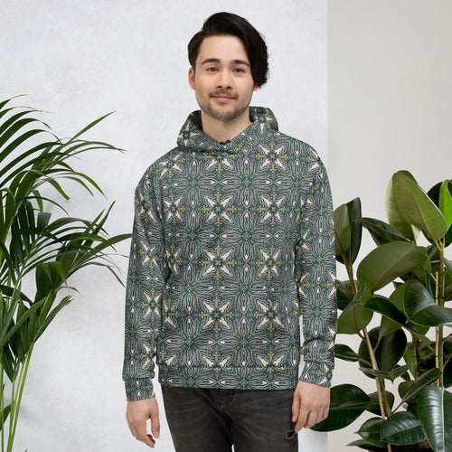 Midnight Folk Tile AOP Hoodie mockup 1 pattern preview