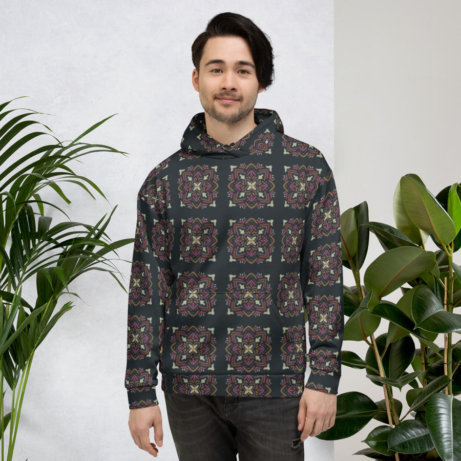 Jewel Ikat AOP Hoodie mockup 1