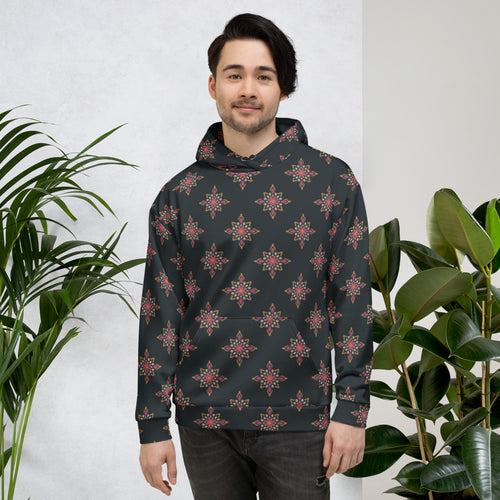 Dot Medallion AOP Hoodie mockup 1 pattern preview