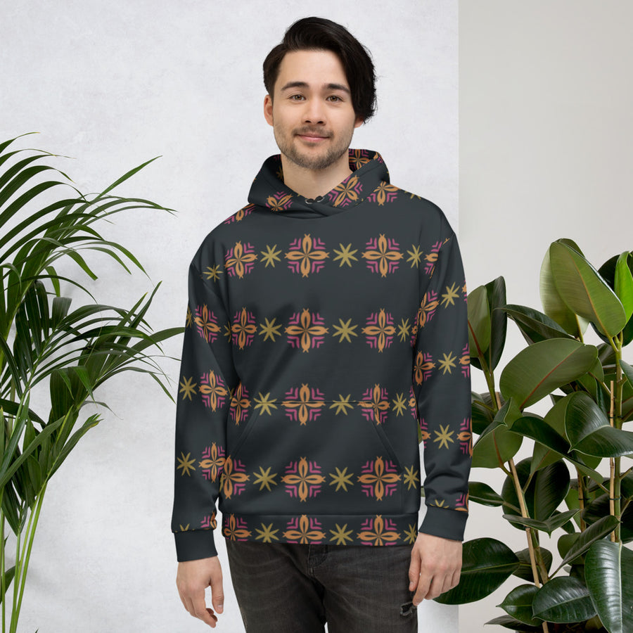 Disco Star Scatter AOP Hoodie mockup 1