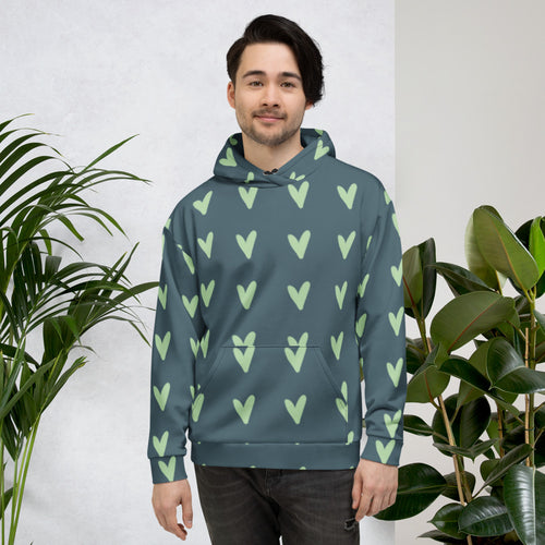 Coachella Puppy Love Slate Mint AOP Hoodie mockup 1 pattern preview