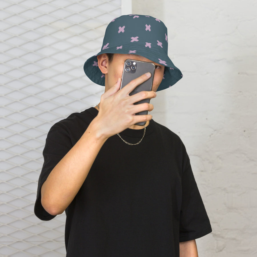 Coachella Butterfly Slate Lavender AOP Bucket Hat mockup 1