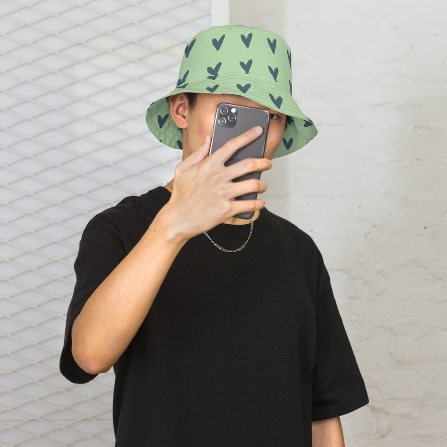 Coachella Puppy Love Lavender AOP Bucket Hat mockup 1
