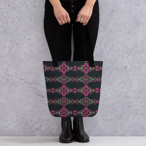 Magenta Baroque Tote Bag mockup 1 pattern preview