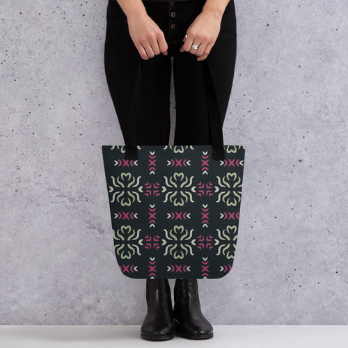 Sage Heart Cross Tote Bag mockup 1 pattern preview