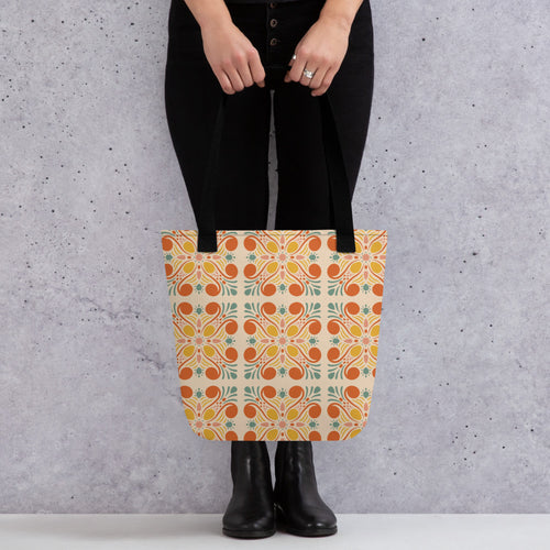 Bold Citrus Tote Bag mockup 1 pattern preview