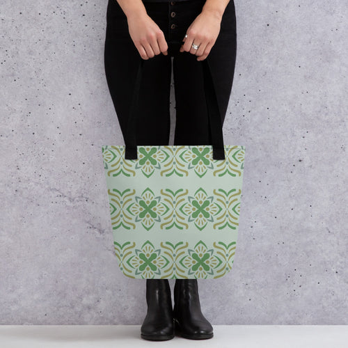 Olive Butterfly Tote Bag mockup 1 pattern preview
